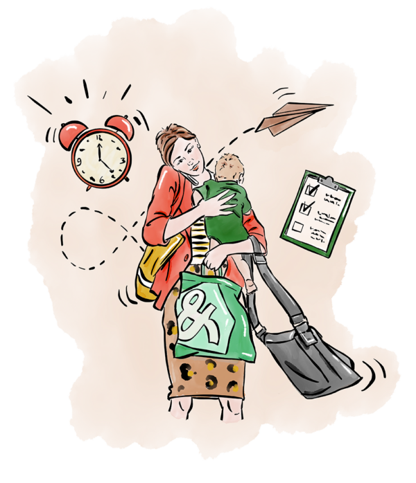Illustratie moeder time management Favorietje Planborden voor gezin