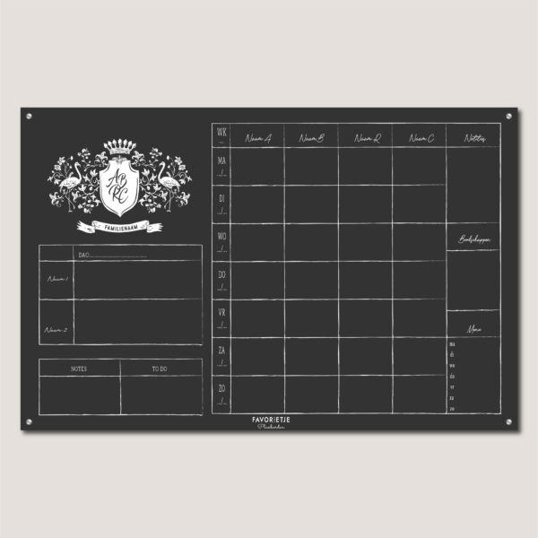 Planbord Familiewapen Liggend